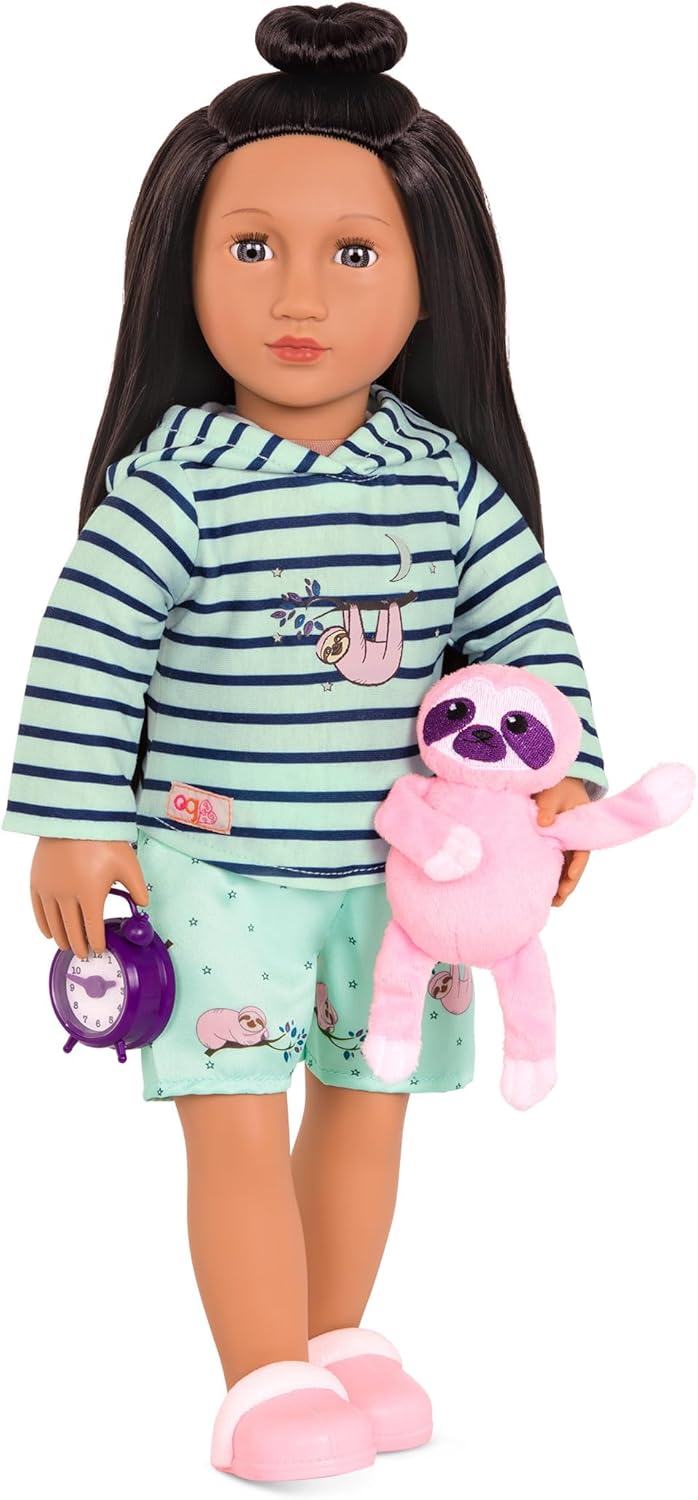 Our Generation – Sleepy Sloth – 46 cm Puppenkleidung – Pyjama-Outfit – Kapuzenpulli – Faultier Plüsc