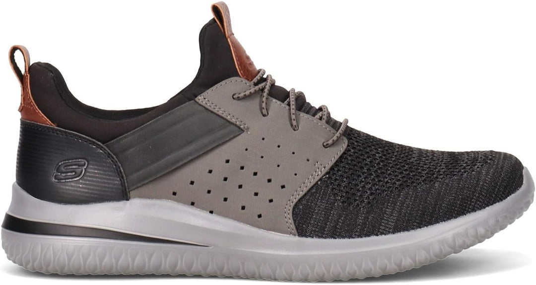 Skechers Herren Delson 3.0 Cicada Sneaker 39.5 EU Weit Schwarz Grau, 39.5 EU Weit Schwarz Grau