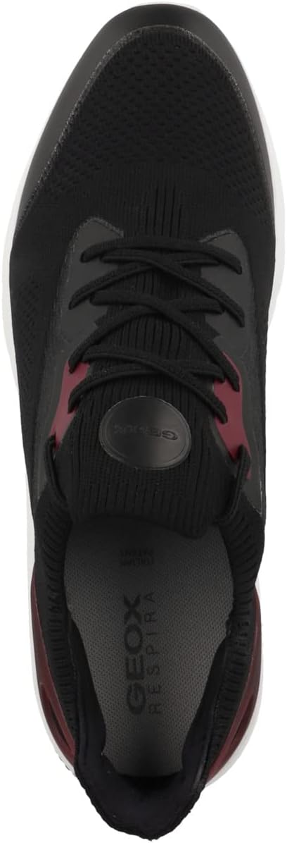 Geox Herren U Spherica Actif Sneaker 39 EU Black Red, 39 EU Black Red