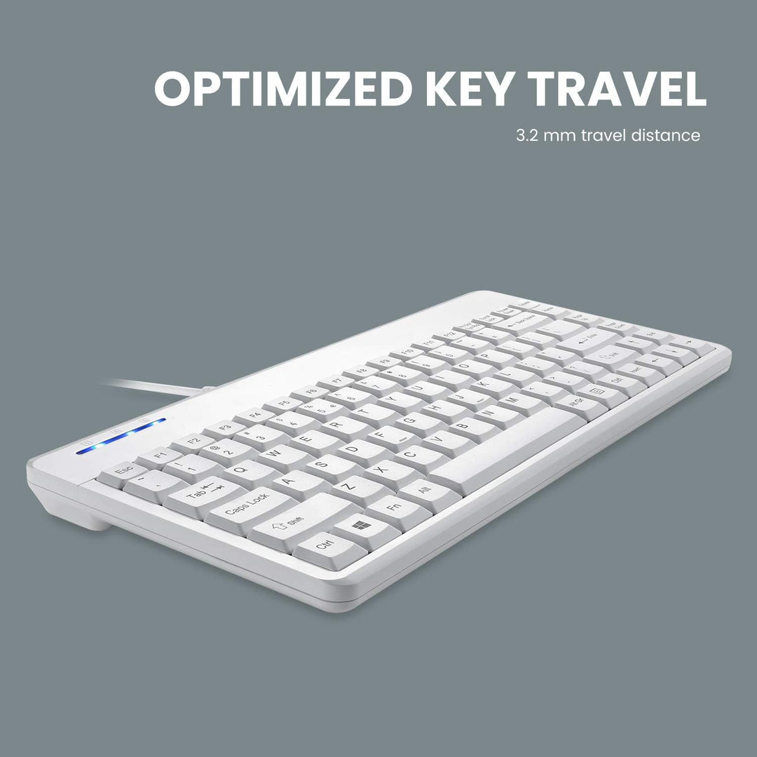 Perixx PERIBOARD-409WU US, Wired USB Mini Keyboard - White - US English… USB Typ-A Weiss, USB Typ-A