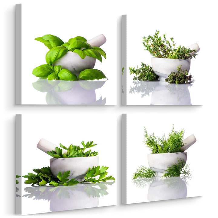 Muralo - Wandbilder Set - Leinwand Bilder Set Aufhängefertig - Bilder für Küche- Moderne Wanddeko -