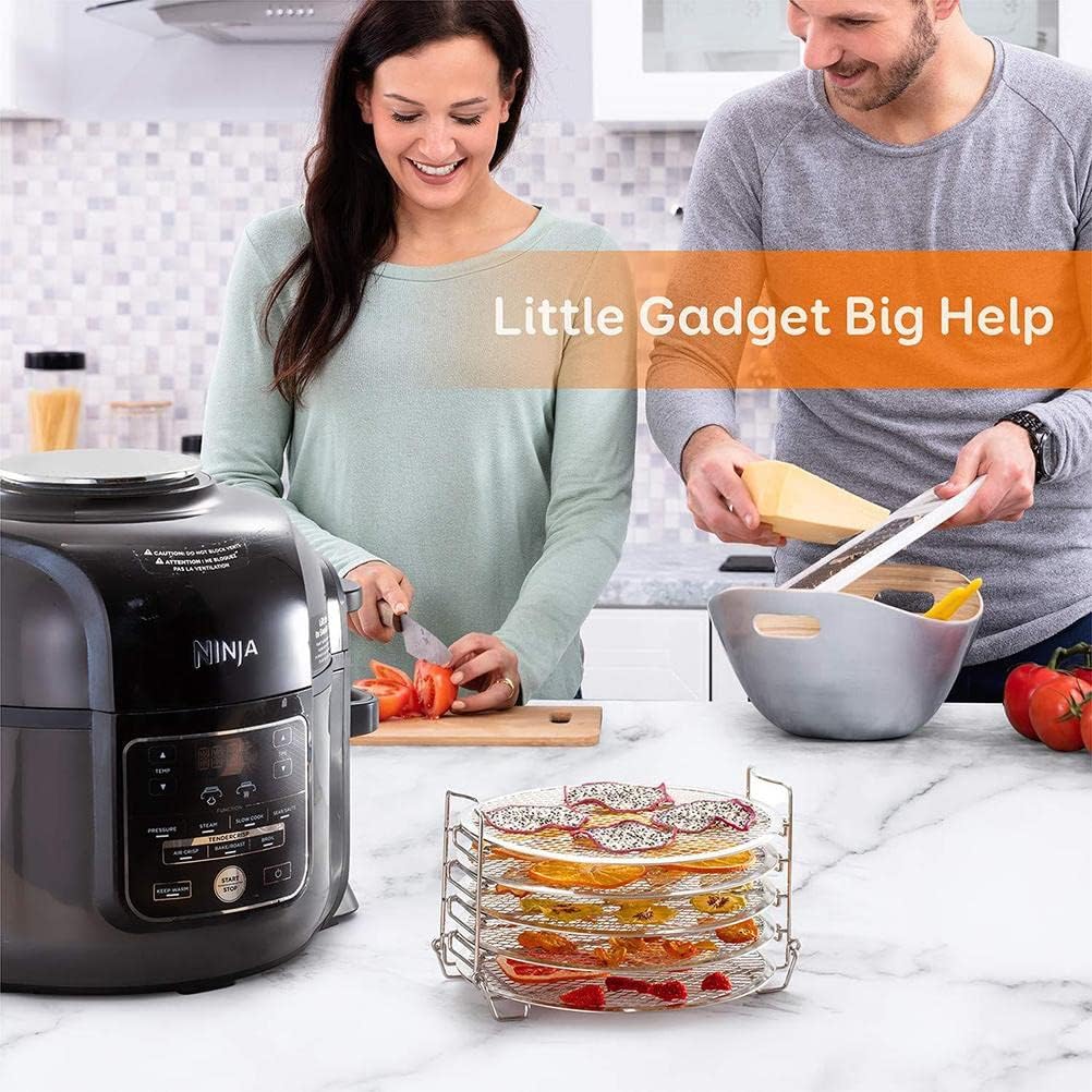 HUSHUI Dörrgestell, Air Fryer Rack, 5-stöckiges Air Fryer Rack, kompatibel mit Ninja Foodi, stapelba