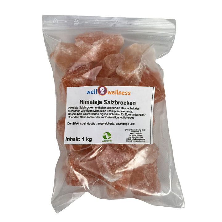 Solebrocken Salzbrocken rosa Steinsalz aus der Salt Range Pakistan 1,0 kg im PE-Beutel 1 x 1,0 kg im