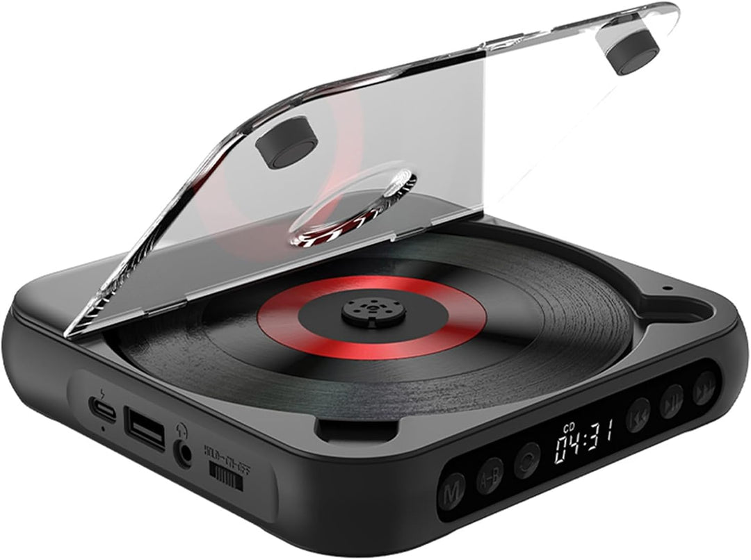 Kavolet Tragbarer CD-Player Walkman BT-Musik-Player, CD-Spieler mit staubdichter Abdeckung, Inklusiv