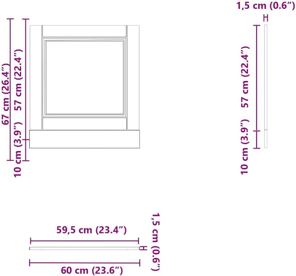 vidaXL Geschirrspülerblende Porto Betongrau 60x1,5x67 cm Holzwerkstoff, Geschirrspüler Frontblende,