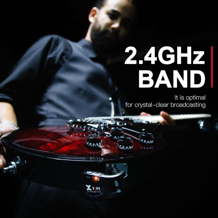 Xvive U2 Drahtloses Gitarren system 2,4 GHz Wireless Gitarren Sender Empfänger für E-Gitarre, Bass,