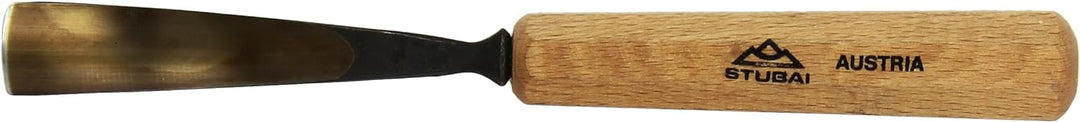 STUBAI Stemmeisen Stechbeitel Serie 52 - Form 16 | Gebogenes Hohleisen 18 mm, mit Holzgriff, für Fig