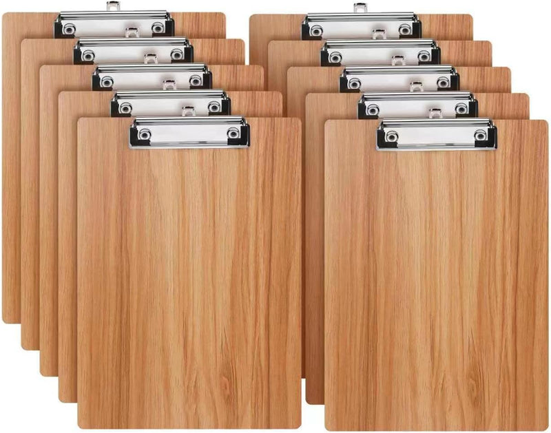 Klemmbrett Holz A4,10 Stück Schreibbrett Klemmbrett mit Metalklemme,A4 Schreibplatte Klemmbretter Cl