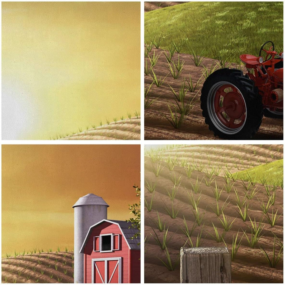 Bilder auf Leinwand Morgen Bauernhof Feld Plantage Leinwandbild 70x50cm Wandbilder Dekoration Wohnzi