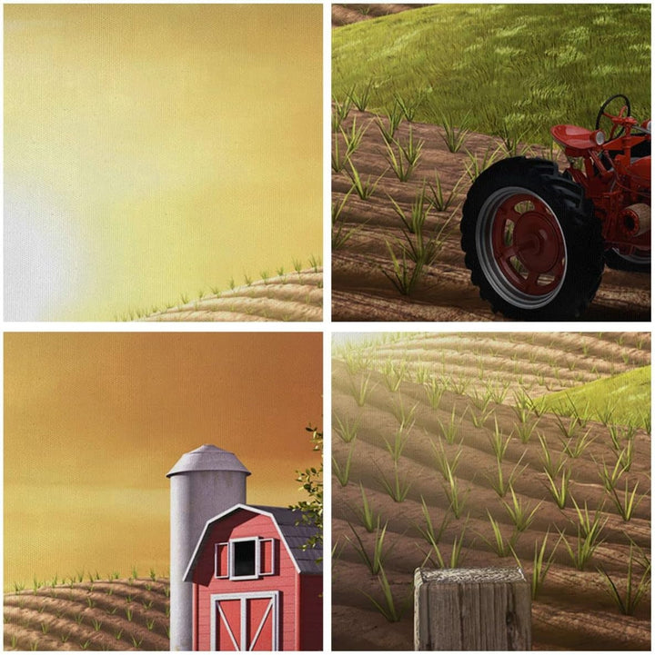 Bilder auf Leinwand Morgen Bauernhof Feld Plantage Leinwandbild 70x50cm Wandbilder Dekoration Wohnzi