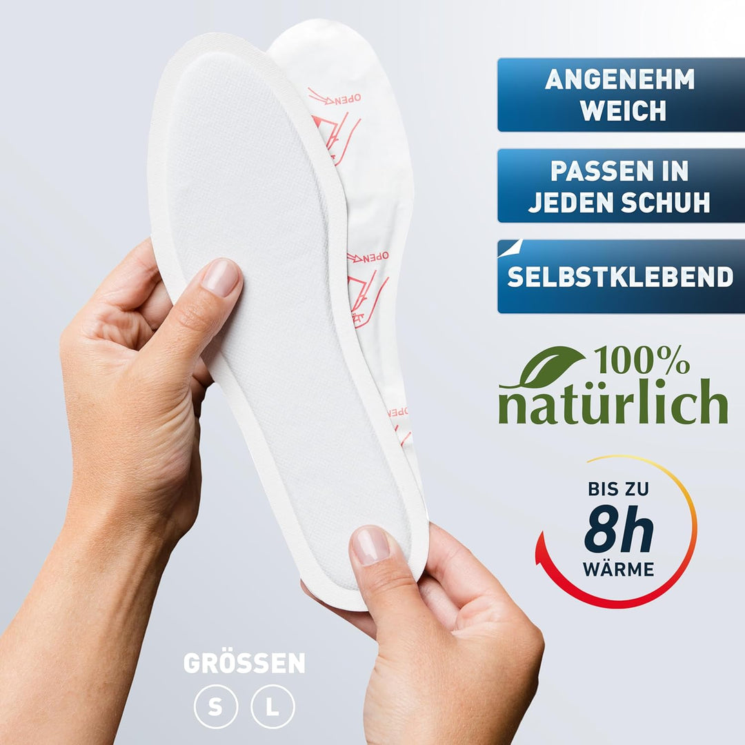 THE HEAT COMPANY Sohlenwärmer klebend - 5 oder 30 Paar - EXTRA WARM - Wärmesohlen - Fusswärmer - 8 S