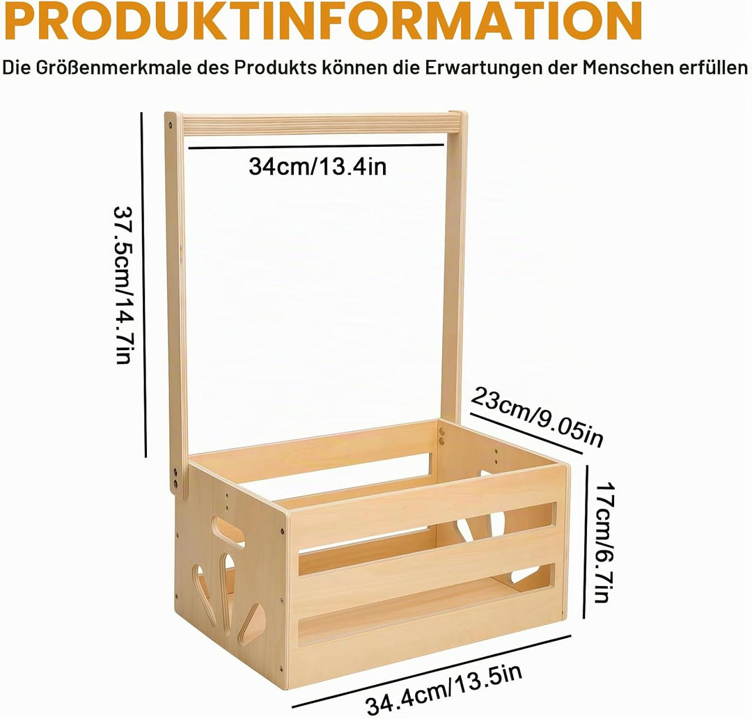 Holz Baby Geschenk Korb mit Griff, Holz Babyparty Kiste Kleiderschrank mit Griff Praktische Baby, De