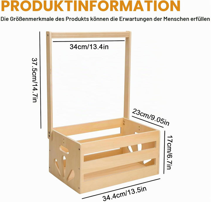 Holz Baby Geschenk Korb mit Griff, Holz Babyparty Kiste Kleiderschrank mit Griff Praktische Baby, De