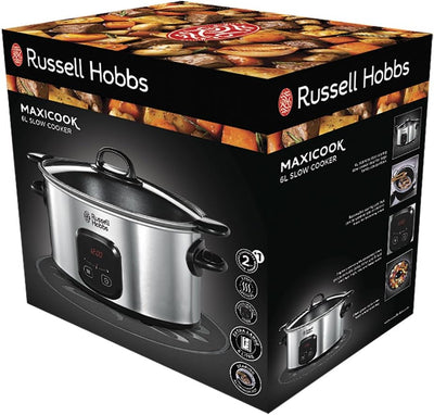 Russell Hobbs Digitaler Slow Cooker, Schongarer, einstellbare Garzeit, programmierbarer Timer, 6.0l,