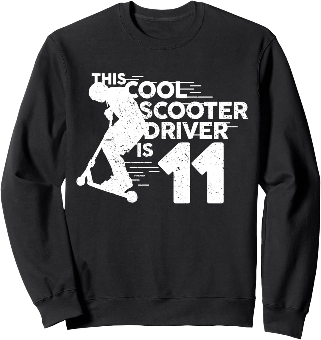 11. Geburtstag Geschenk Roller Fahrer Scooter Jungs Kinder Sweatshirt