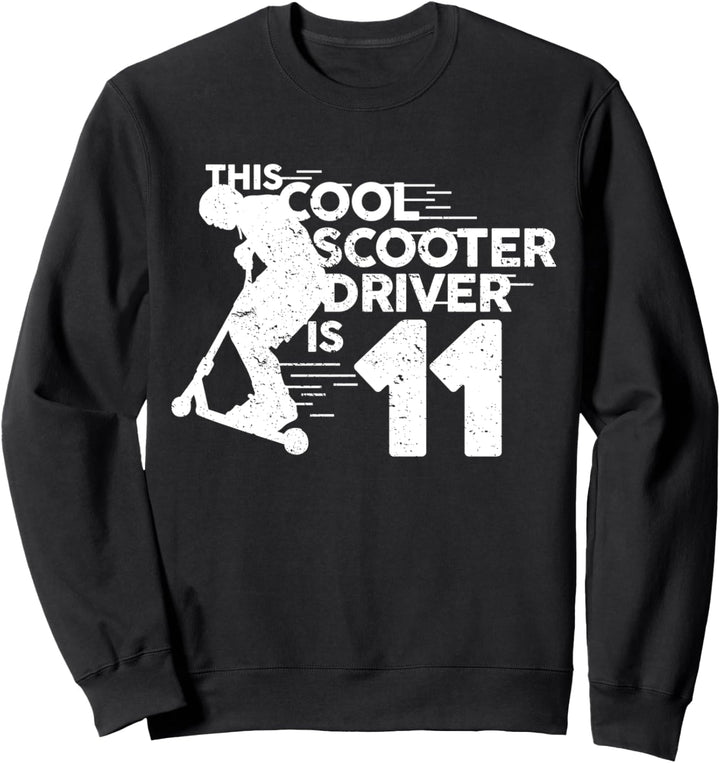 11. Geburtstag Geschenk Roller Fahrer Scooter Jungs Kinder Sweatshirt
