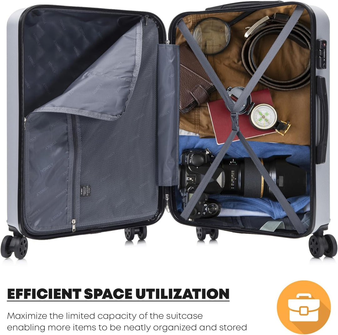 Premium Reisekoffer TSA-Schloss,YKK-Reissverschluss Hartschalen-Koffer Trolley Kabinenkoffer Rollkof
