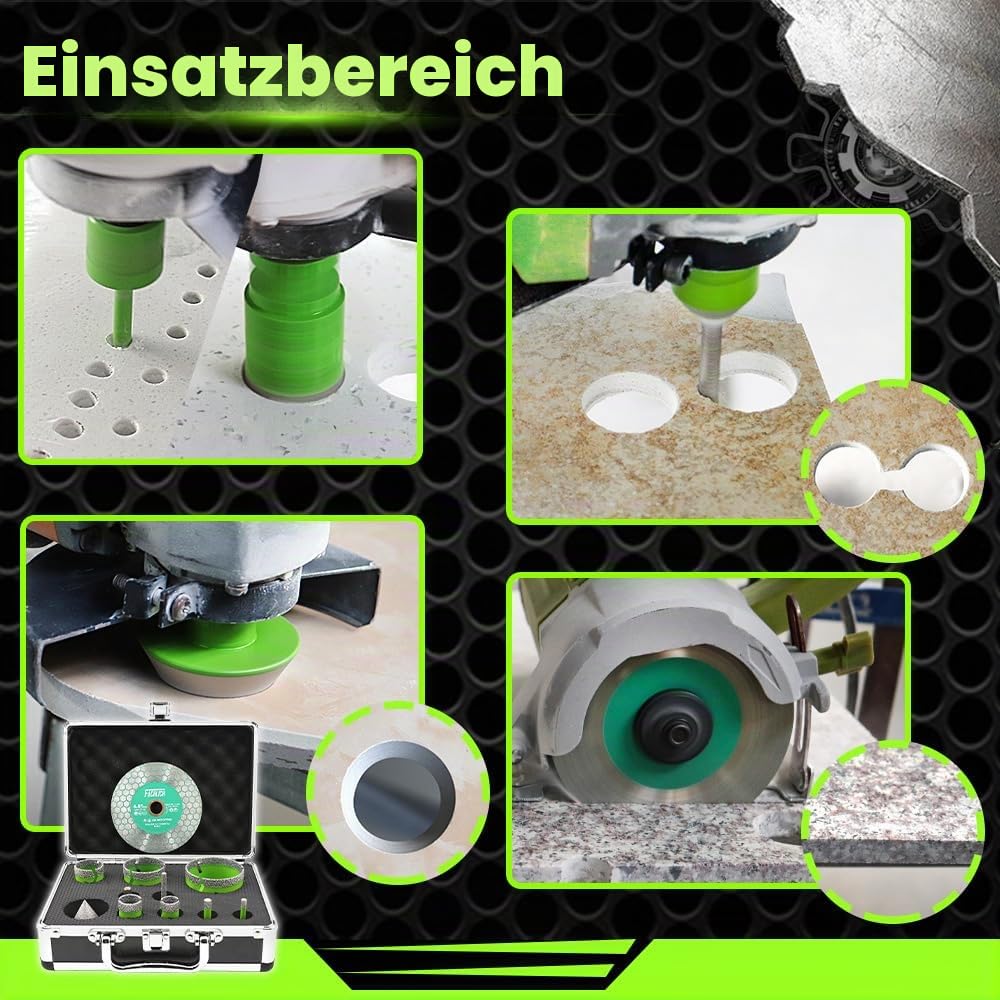 Diamant Fliesenbohrer Set 6-68mm - M14 Diamantbohrer Lochsäge für Fliesen Porzellan Keramik Marmor G