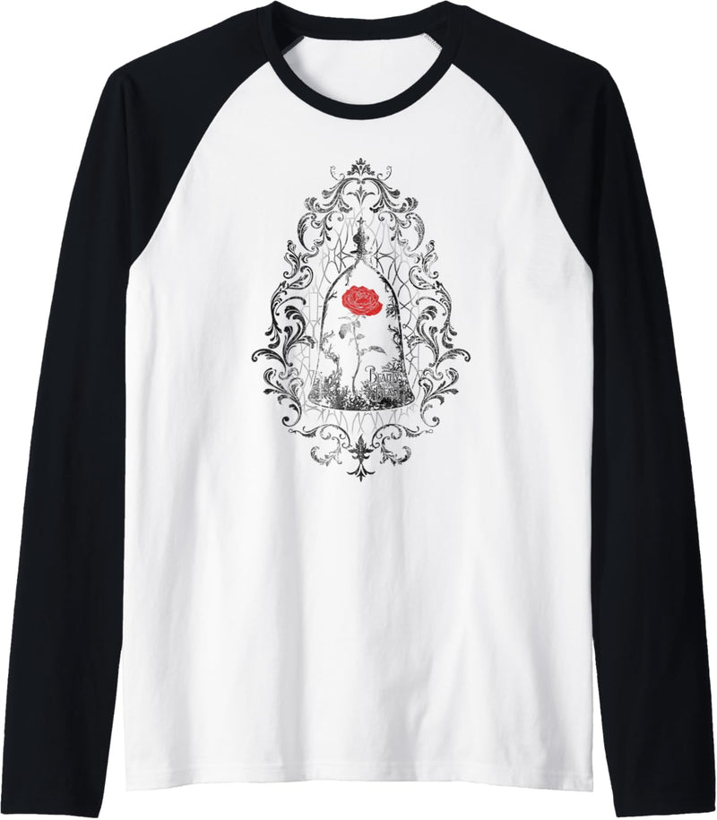 Disney Beauty And The Beast Red Rose Raglan