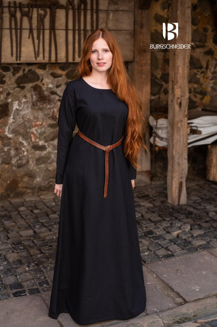 Burgschneider - Unterkleid Freya - Schwarz (M, für Damen &amp; Herren, Baumwolle) Historisch - Early Med