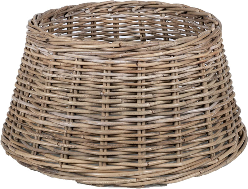 URBNLIVING Weihnachtsbaumrock aus Rattan, 50 x 26 cm, natürlicher Bambus