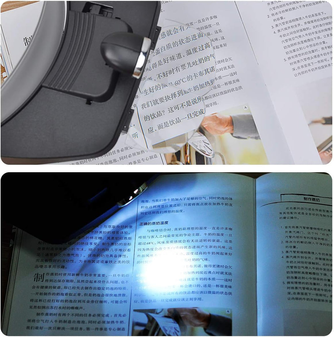 Stirnbandlupe mit 2 LED-Leuchten, Freisprech-Headset Lupenkopf-Lupen mit 4 abnehmbaren Linsen zum Le