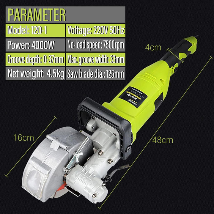 Mauernutfräse Schlitzfräse 4000W Schlitzmaschine Elektrische Wandfräse Mauerfräse Wall Chaser mit ab