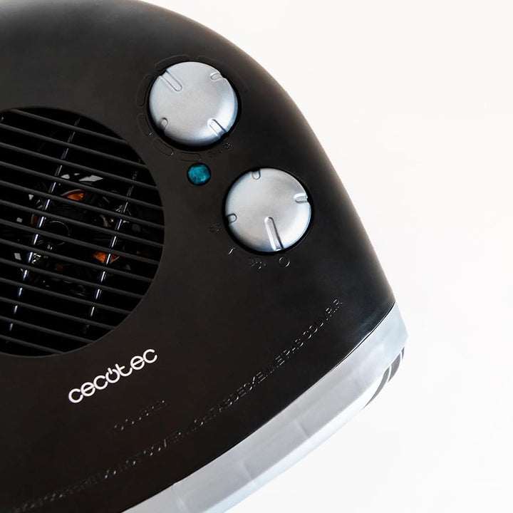 Cecotec Elektrischer Energiesparheizlüfter ReadyWarm 2000 Max Horizon Schwarz, Heizlüfter mit 2000 W