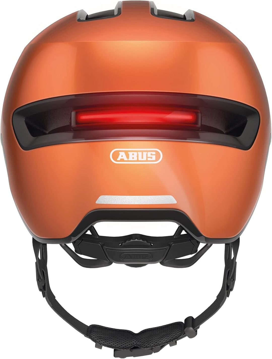 ABUS Stadthelm HUD-Y ACE - stylischer Fahrradhelm mit Visier und magnetischem, aufladbarem LED-Rückl