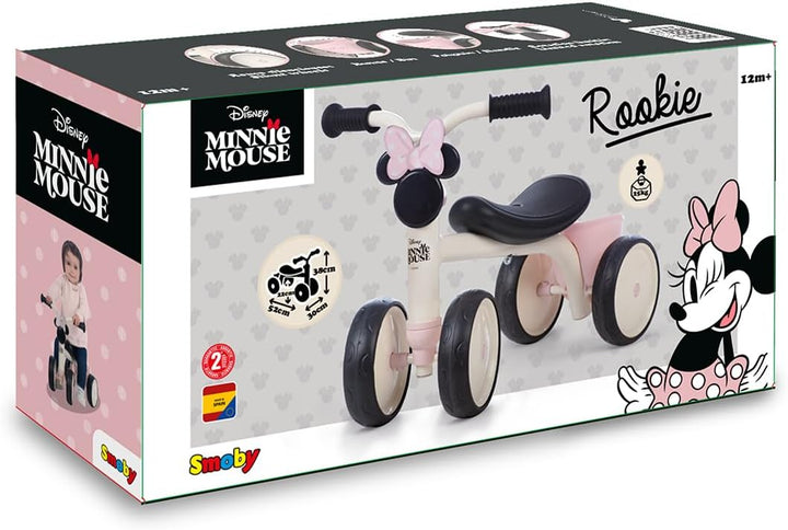 Smoby - Minnie Rookie Rutscher für Kinder - Metallrahmen, leise Räder, Stauraum & Transportgriff - F
