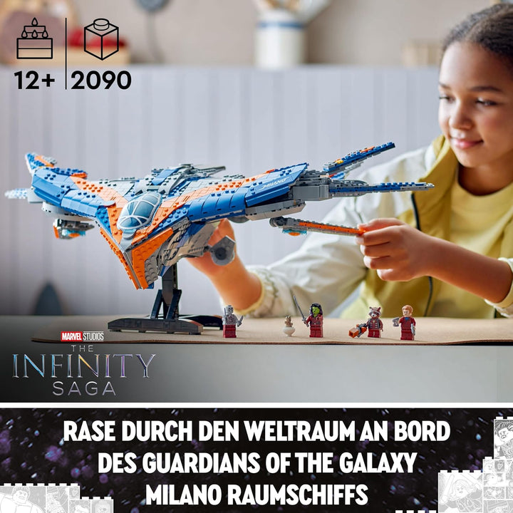 LEGO Marvel Guardians of The Galaxy: Die Milano, baubares Raumschiff-Modell mit 4 Superhelden-Minifi