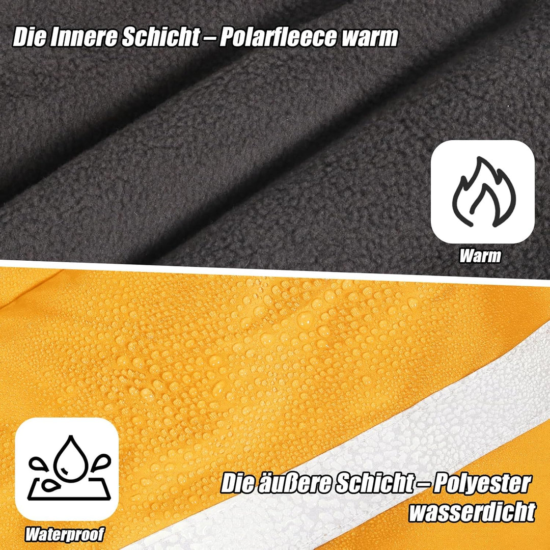 Hundejacke Wasserdichter Hundemantel Reflektierende Wintermantel mit Fleecefutter Winddichtes Winter