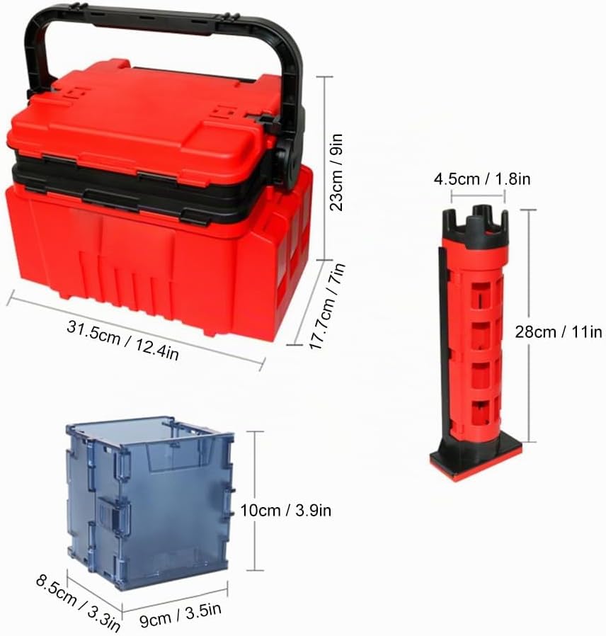 Angelkoffer,KOCAN Angelbox,Reise-Angelkoffer,Box mit Flaschenhalter und Rutenständern