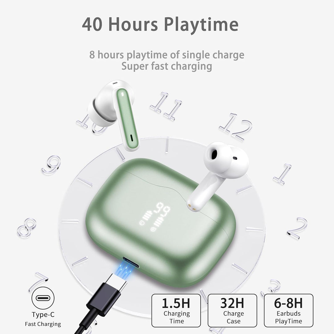Bluetooth Kopfhörer, 2026 Kopfhörer Kabellos Bluetooth 5.4 mit 4 ENC Noise Cancelling Mics, Tiefer B