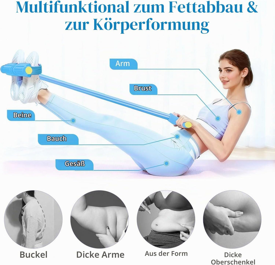 JDCMEI Bauchtrainer, Multifunktionales Spannseil mit Rückentrainer &amp; Fitnessbänder, Sit-Up Trainings