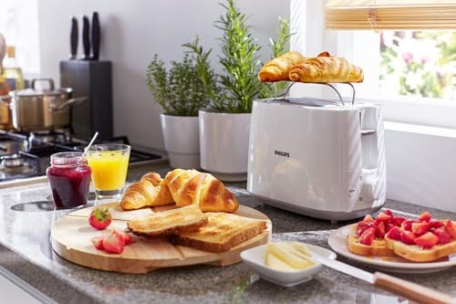 Philips Toaster – 2 Toastschlitze, 8 Stufen, Brötchenaufsatz, Auftaufunktion, Liftfunktion, Abschalt