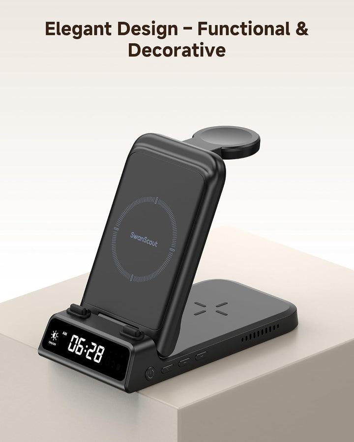Induktive Ladestation für Samsung Z Flip 8, Faltbare Ladegerät für Samsung | 3 in 1 Kabelloses Ladeg