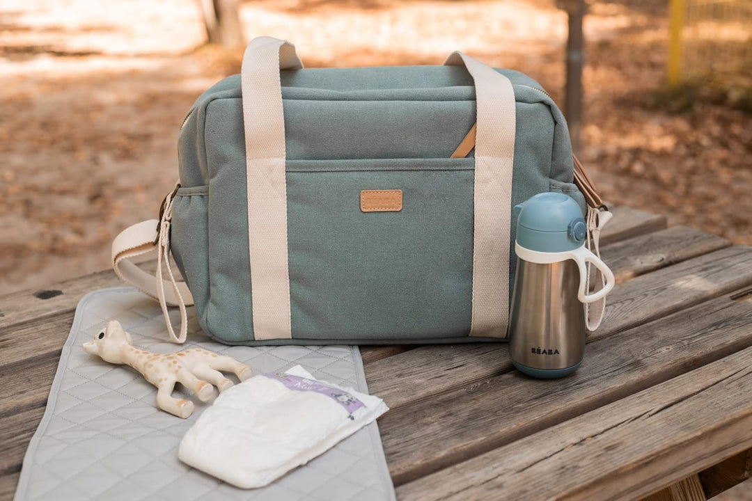 BÉABA, Wickeltasche für Babys, Mehrere Fächer, 10 Taschen, Reissverschluss Trolley-Koffer, Schulterg