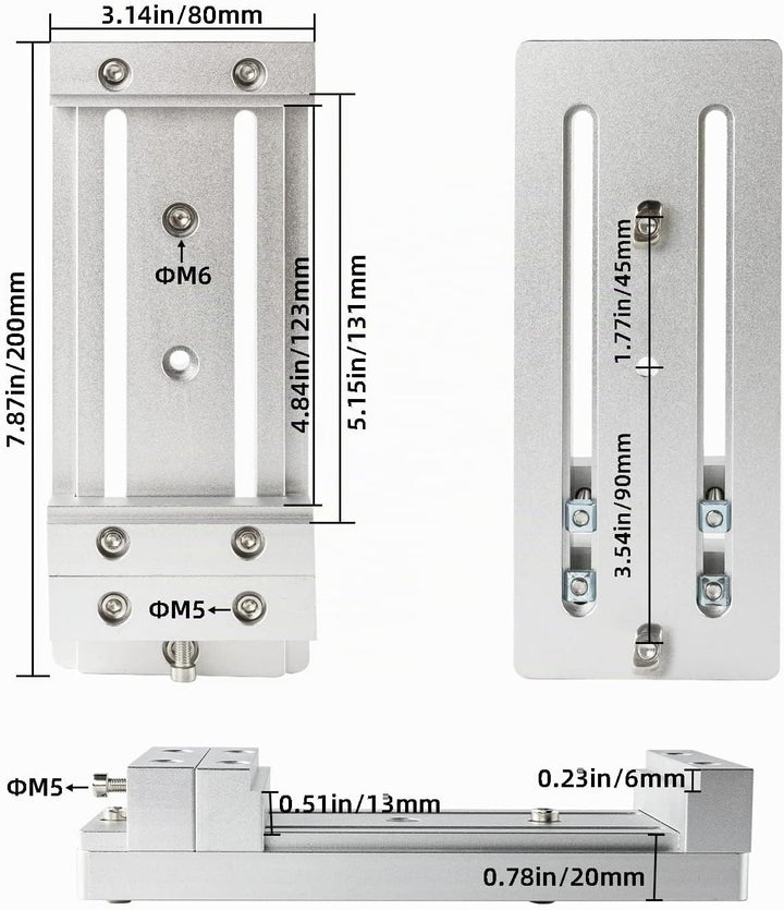 Aluminium Mini-Schraubstock Arbeitstisch Clamp für FoxAlien 3018-SE, Masuter 4040 und 4040-XE CNC-Fr