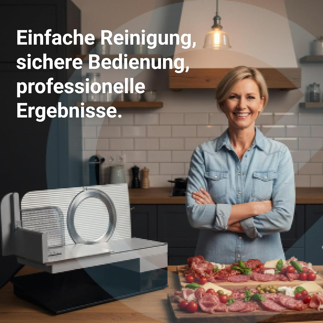 EUREL RS94 Vollmetall Allesschneider Made in EU, Metallschneidfläche, Einstellen der Messergeschwind