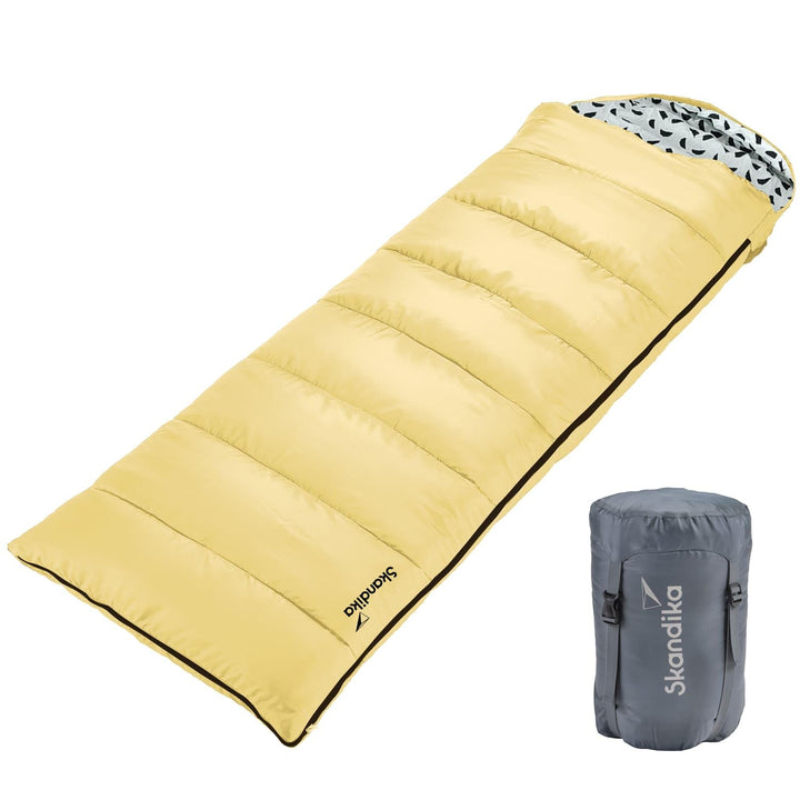 Skandika Deckenschlafsack Iceland Single | Schlafsack Outdoor für Erwachsene, 3 Jahreszeiten mit Bau