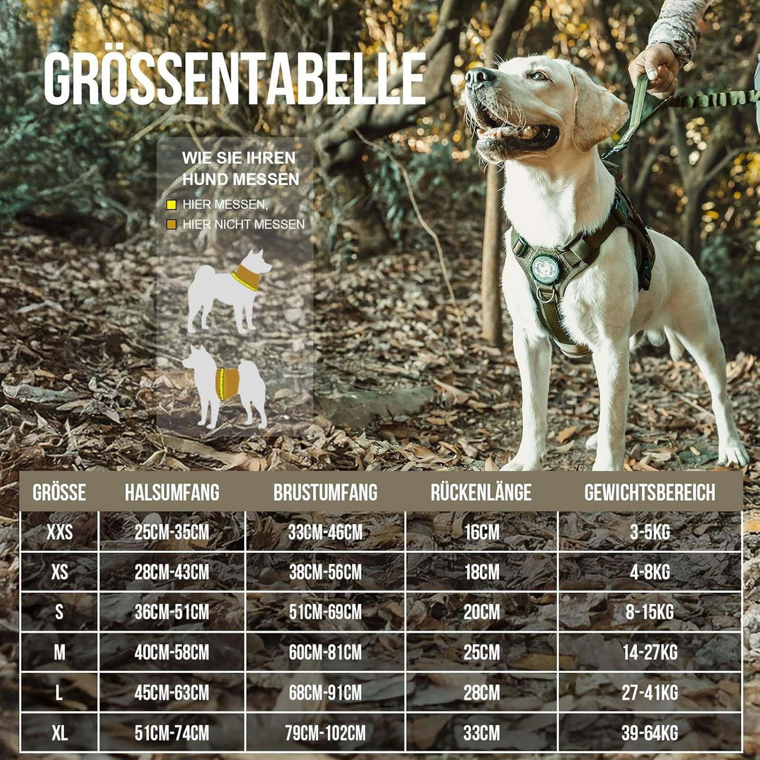 OneTigris Taktische Hundeweste Service Hundegeschirr MOLLE Hundeausbildung Geschirr 1000D Nylon (XL,