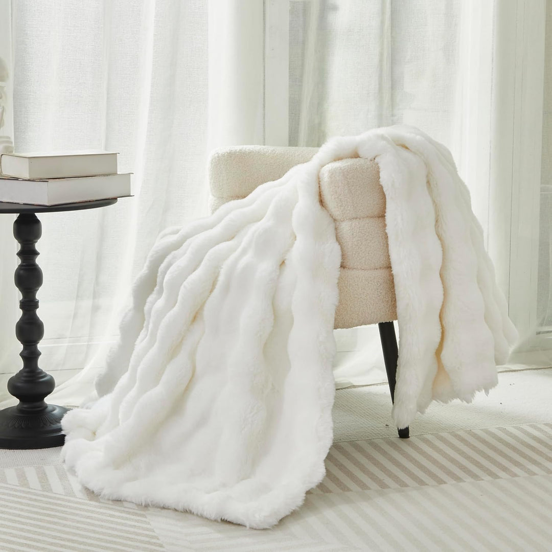 Kuscheldecke Kaninchen Plüsch Flauschige Decke Soft Wohndecke Dick 1000GSM Flanell Decke Couchdecke