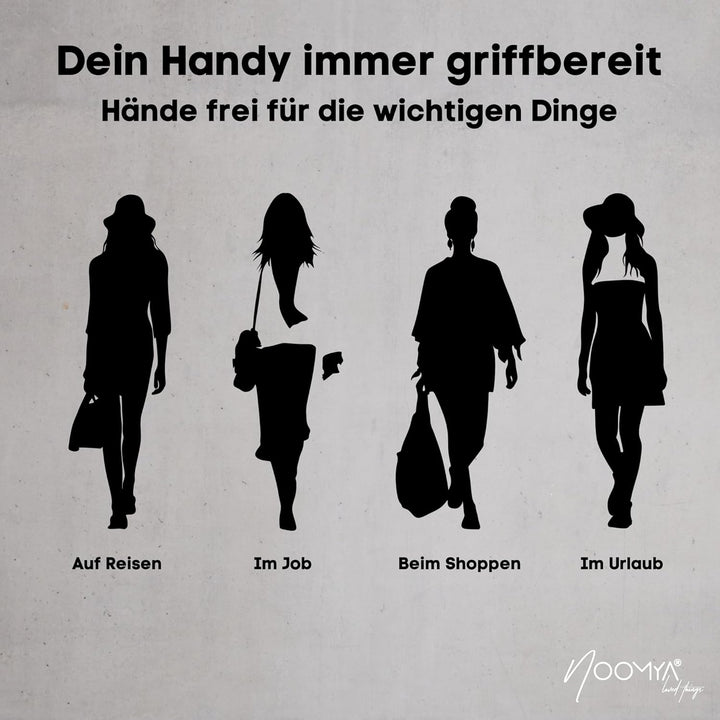 NOOMYA breite Handykette – Handyband universal zum Umhängen mit Adapter, Handy Band verstellbar & ab