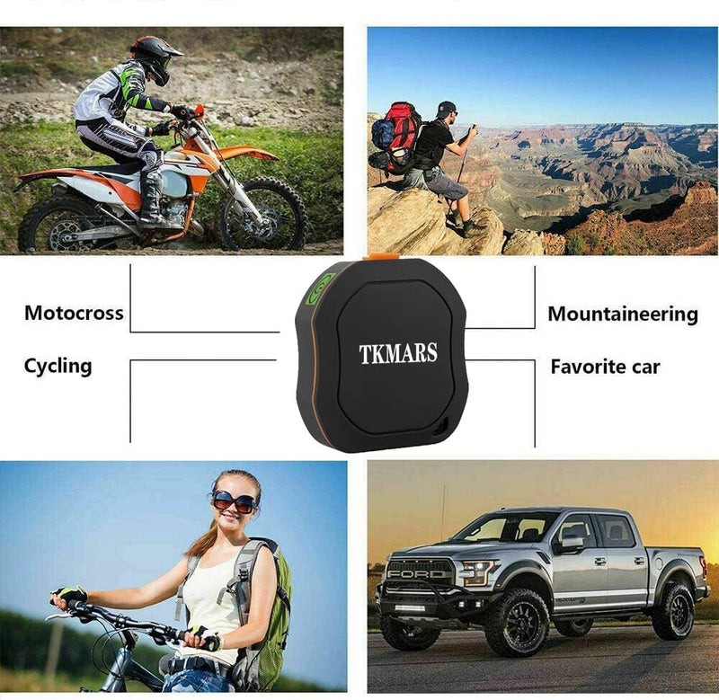 TKMARS Auto GPS Tracker GPS Kinder Tracker mit SOS-Taste, Ladekabel, Lanyard-Loch, Mehrere Alarme, 1