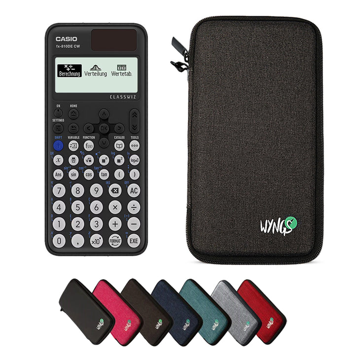 CALCUSO Sparpaket: Casio FX-810DE CW + WYNGS Schutztasche dunkelgrau + Erweiterte Garantie von CALCU