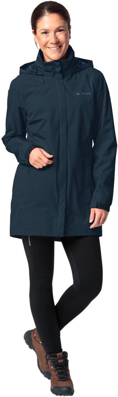 VAUDE Women's Escape Parka - Wasserdichter Regen-Parka aus recyceltem Polyester, 87,5cm Länge, Atmu