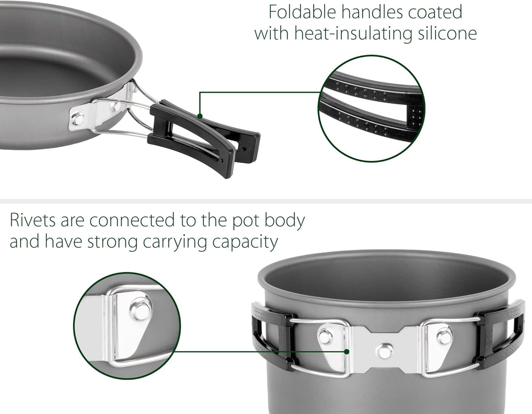 BRUNNER 0802026N Popote Outdoor Aluminium Topfset Packpot Ultralite 20 für 4/5 Personen