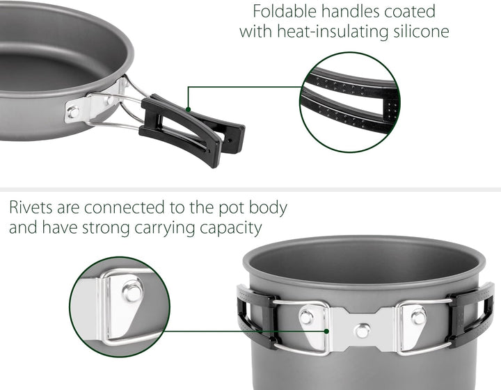 BRUNNER 0802026N Popote Outdoor Aluminium Topfset Packpot Ultralite 20 für 4/5 Personen