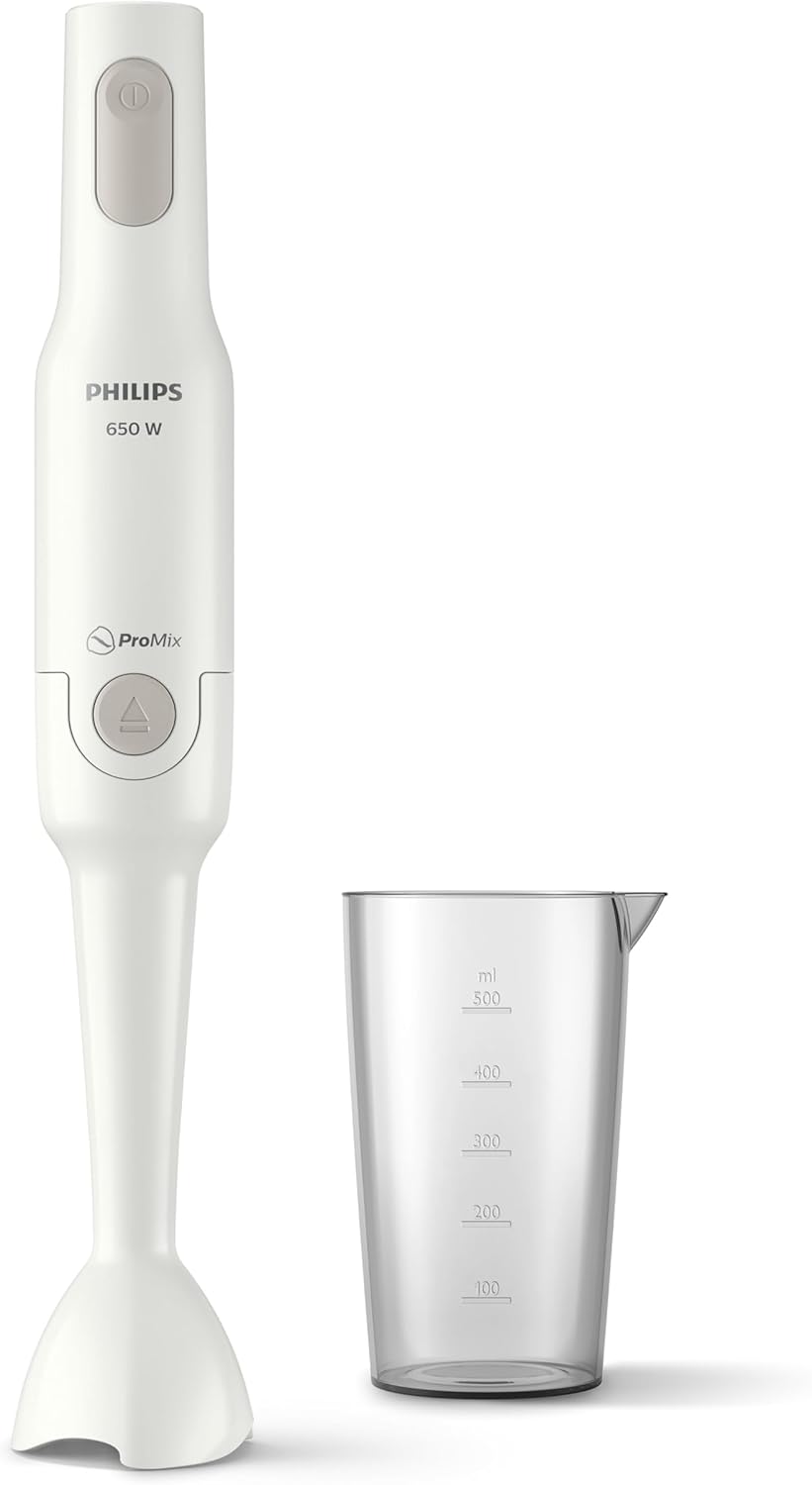 Philips ProMix Stabmixer HR2531/00 (650 W, Spritzschutz, inkl. Messbecher) weiss